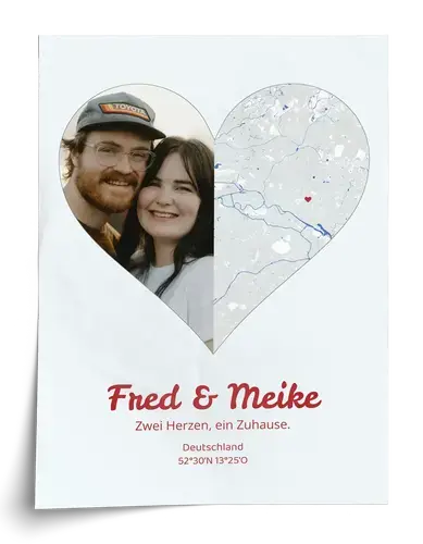 Herz Fotocollage Split-Design Foto & Karte