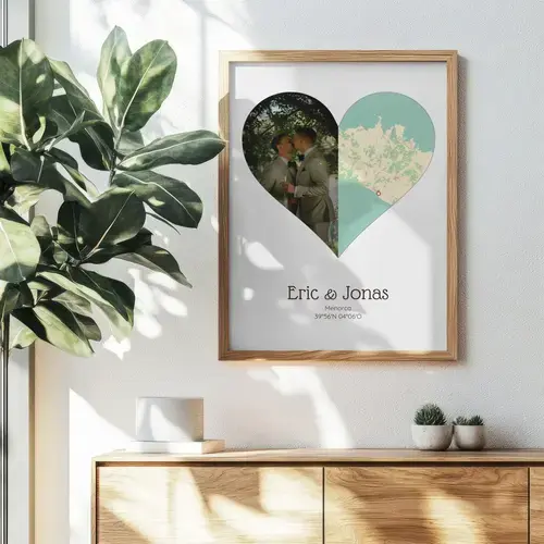 Herz Fotocollage Split-Design Foto & Karte