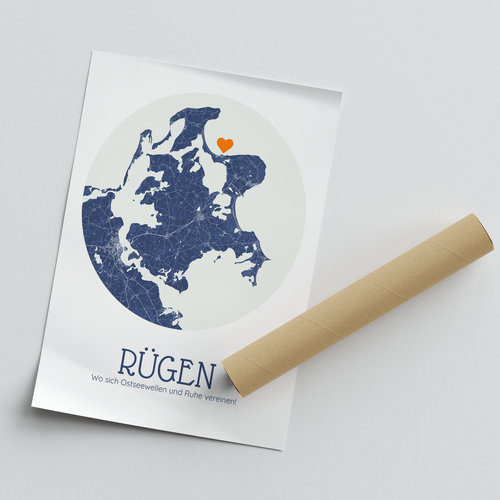 Rügen im Kreis-Design