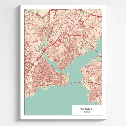 Farbiges Designerposter von deiner Lieblingsmetropole Istanbul personalisierte Stadtkarte 1c